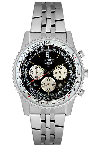 EMPORIO LIMITED - ROMA STOPWATCH SILVER/BLACK - 1347