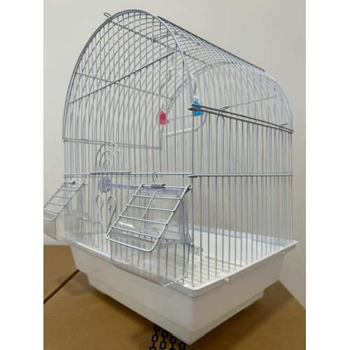 METAL BIRD CAGE A100 CM 28X38X21 - WHITE