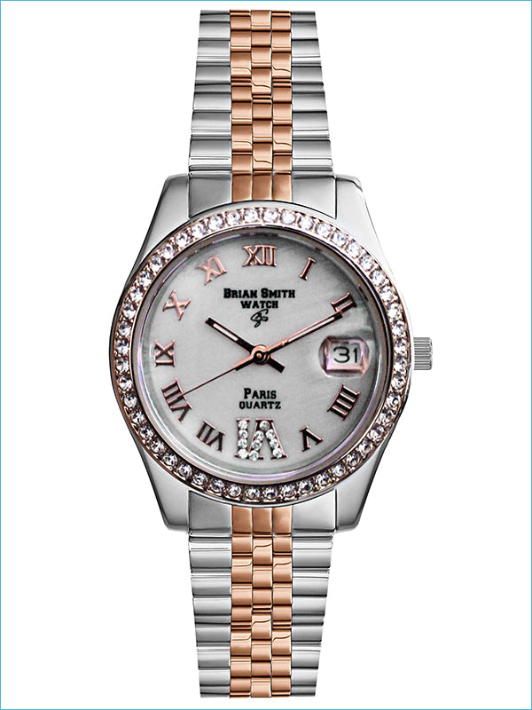 Brian Smith - Orologio Al Quarzo Paris Argento/Bianco/Oro Rosa - 3626
