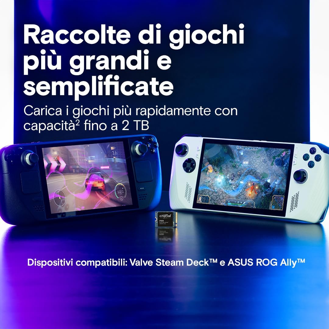 Crucial P310 Ssd Interno 1TB PCIe Gen4 NVMe 2230 M.2 CT1000P310SSD2