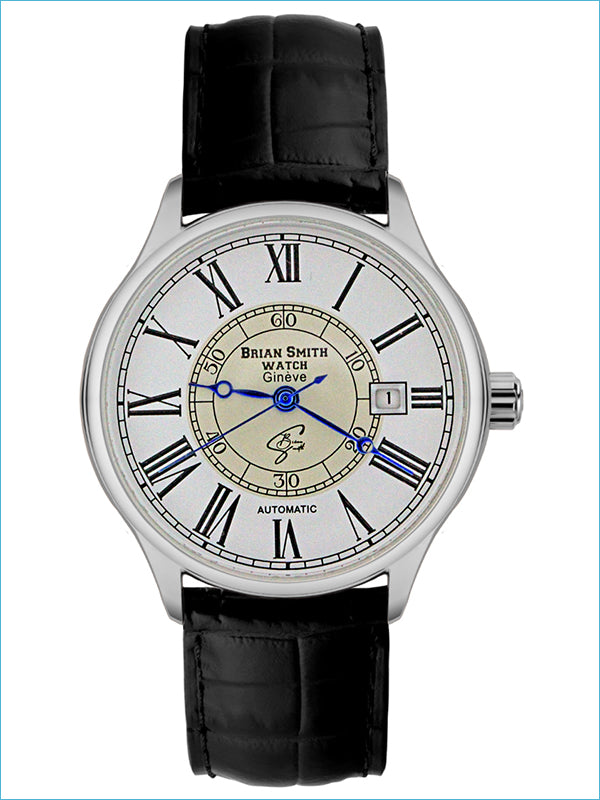 Brian Smith - Orologio Automatico Geneve Nero/Bianco/Argento - 1283