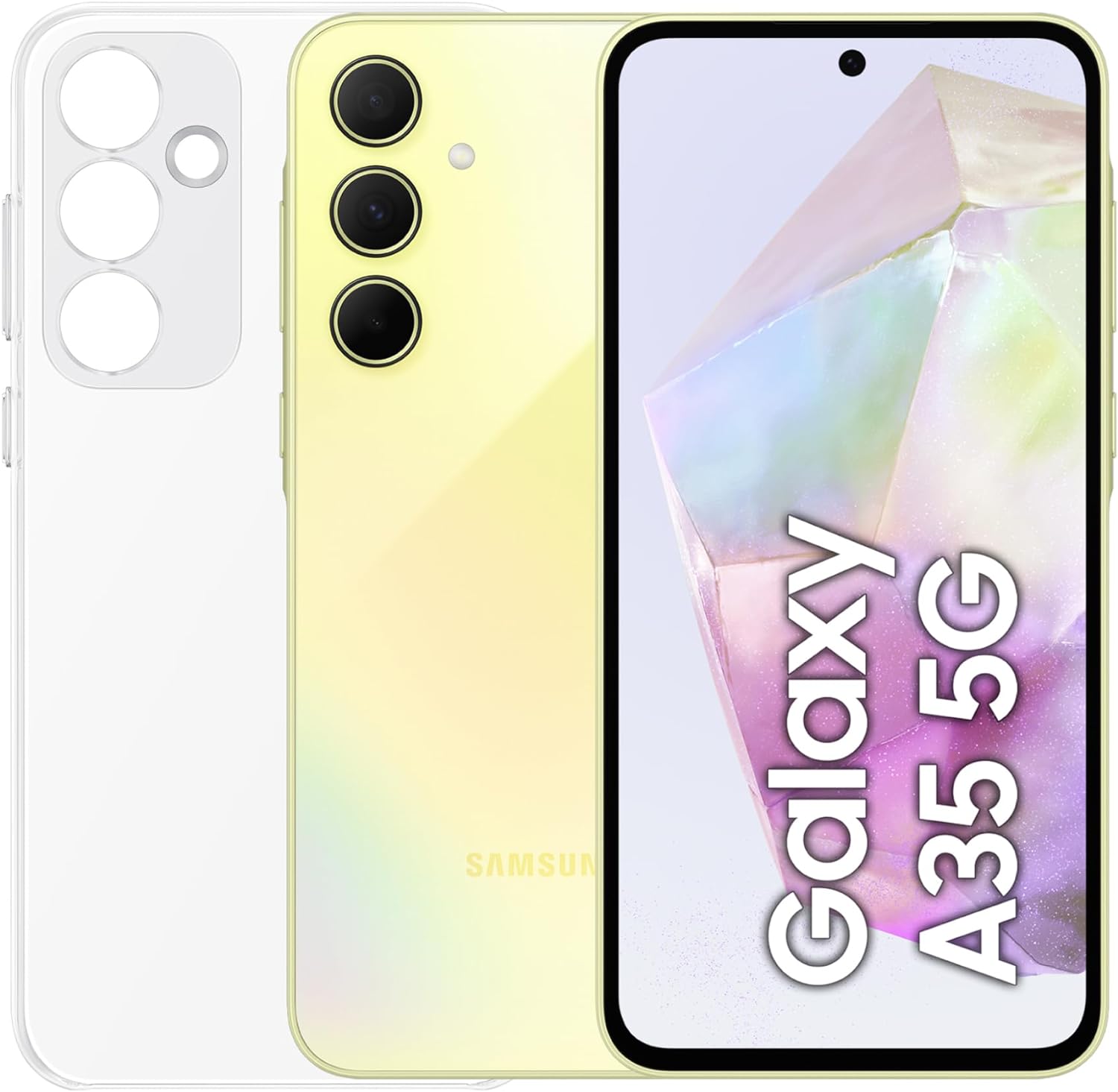 Samsung Galaxy A35 5G 6Gb Ram 128Gb Dual Sim Awesome Lemon + Cover Clear Case Omaggio