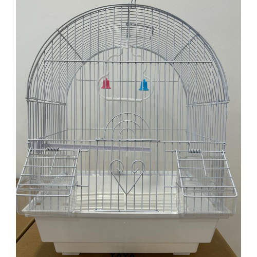 METAL BIRD CAGE A100 CM 28X38X21 - WHITE
