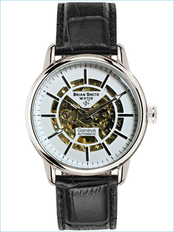 Brian Smith - Orologio Automatico Geneve Nero/Bianco/Argento - 1722