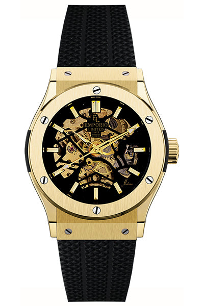 EMPORIO LIMITED - AUTOMATIC MILAN BLACK/GOLD WATCH - 1281