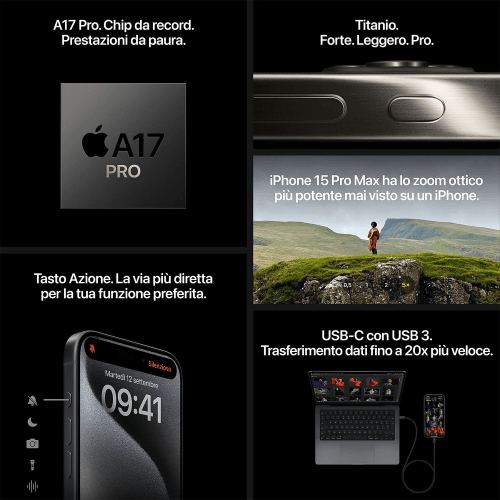 Apple Iphone 15 Pro 256Gb Titanio Nero EU