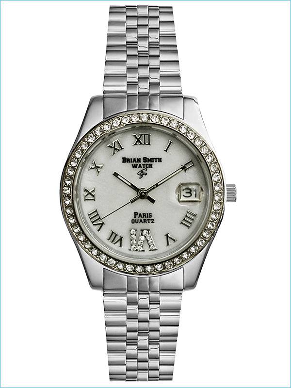 BRIAN SMITH - SILVER/WHITE PARIS QUARTZ WATCH - 3626