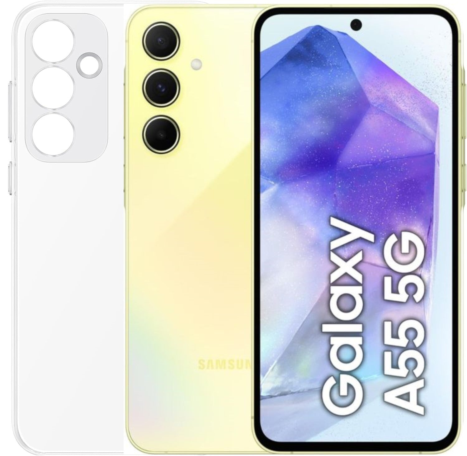 Samsung Galaxy A55 5G 8Gb Ram 256Gb Dual Sim Awesome Lemon + Cover Clear Case Omaggio Usato