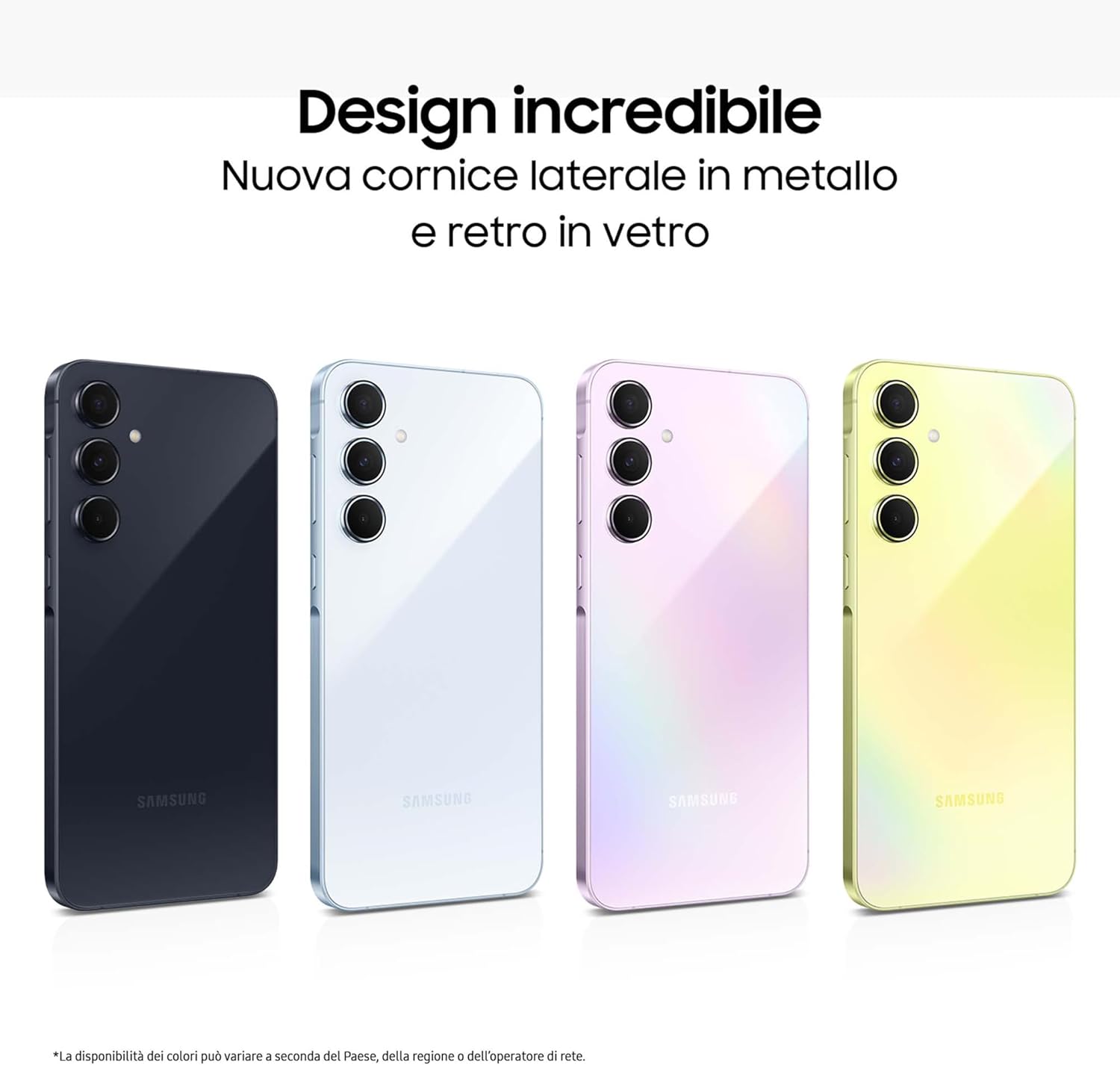 Samsung Galaxy A55 5G 8Gb Ram 256Gb Dual Sim Navy + Cover Clear Case Omaggio