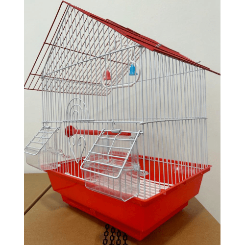Gabbia Per Uccelli In Metallo A101 Cm 28X38X21 - Rosso