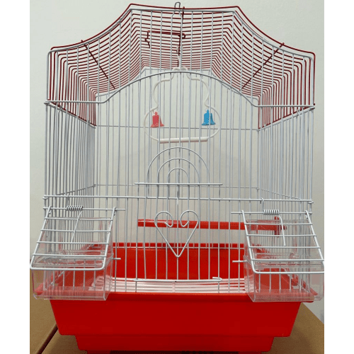 METAL BIRD CAGE A112 CM 28X38X21 - RED