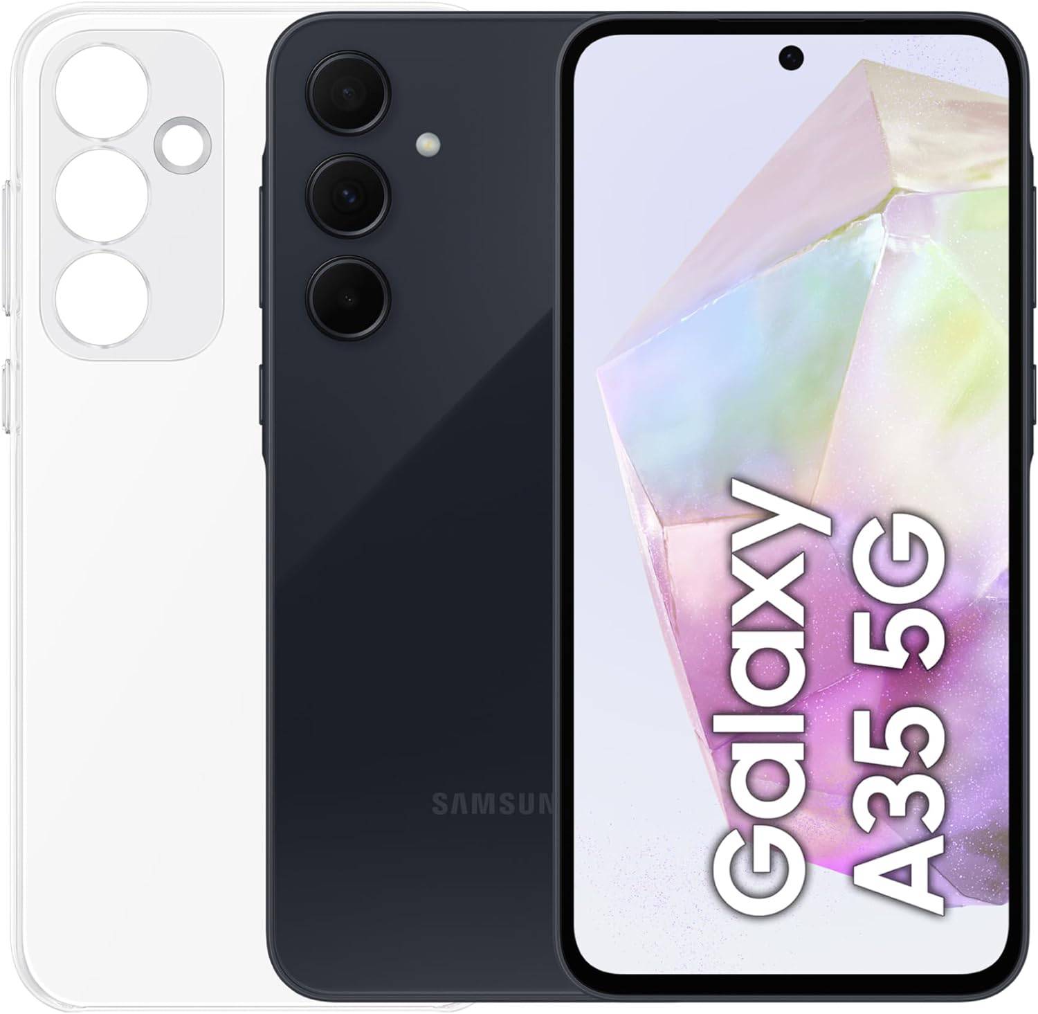 Samsung Galaxy A35 5G 6Gb Ram 128Gb Dual Sim Awesome Navy + Cover Clear Case Omaggio